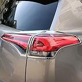 Kadore ABS Chrome Rear Tail Lights Cover Trim Bezels for Toyota RAV4 RAV-4 XLE LE 2018 2017 2016 Outside Accessories 4PCS/Set
