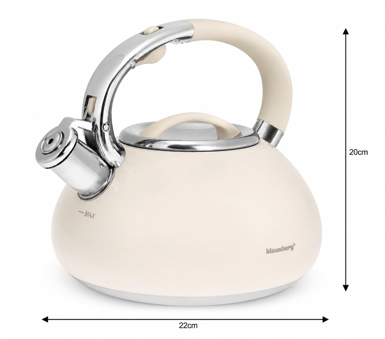 Klausberg Indukcyjny czajnik ze stali nierdzewnej 3,0 l KB - 7076 (kremowy)