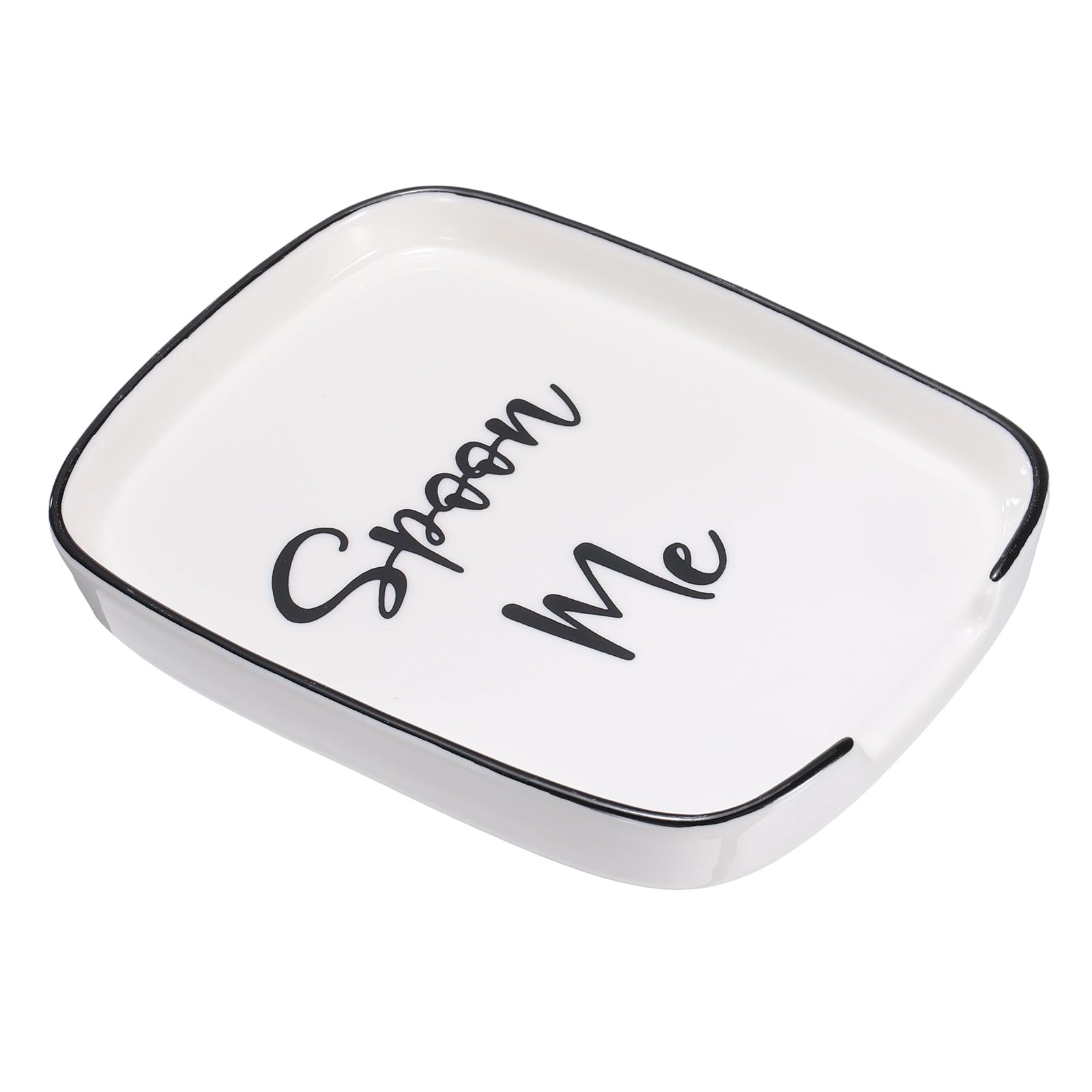 sourcing map Ceramic Spoon Rest for Stove Top, 5.8 Inch Spoon Holder Heat Resistant Utensil Rest for Spatula Ladle Dishwasher Safe Home Coffee Bar Kitchen Decor and Accessories, White