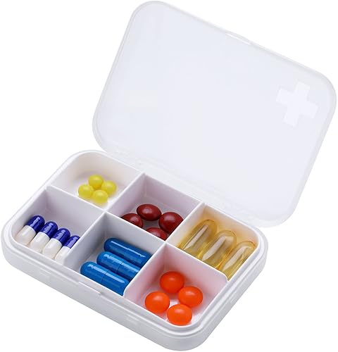 Miniatura 1 de Pastillero organizador  Pastillero portátil pequeño pastillero para bolso o bolsillo, excelente pastillero de almacenamiento
