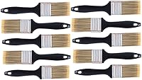 LAPXSNZD 10 Pack 2 Inch Flat Paint Brushes - Professional Epoxy Resin Natural Bristle for DIY Walls, Furniture, Fences & Decks