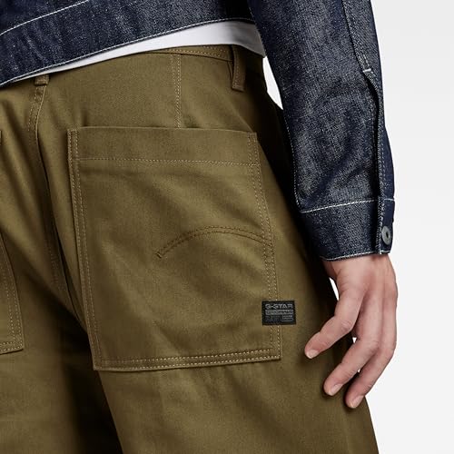 Miniatura 3 de G-Star Para Hombre Pantalones Unisex Modson Straight Chino, Verde Dark Olive D22904-C900-C744 , 32w 32l