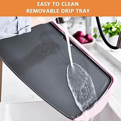Ceramic Electric Griddle Nonstick - Extra Large - Stay Cool Handles - Adjustable Temperature Control For Pancakes Eggs Burgers (20") #TOP4