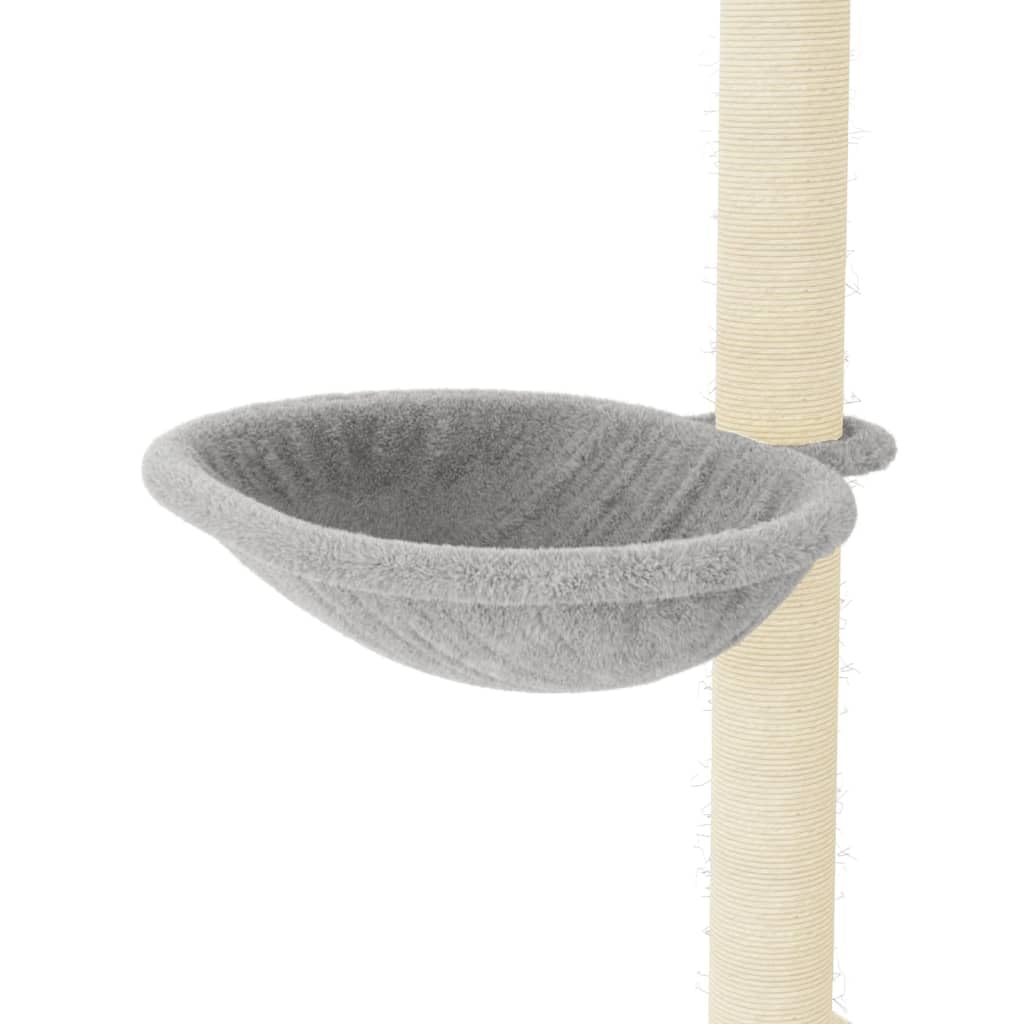 ShGaxin Rascador para Gatos con Postes de sisal Gris Claro 95 cm, Rascador Gato, Arbol Rascador para Gatos, Gatos Accesorios, Torre Gatos, Arranhador para Gatos, Casa para Gatos