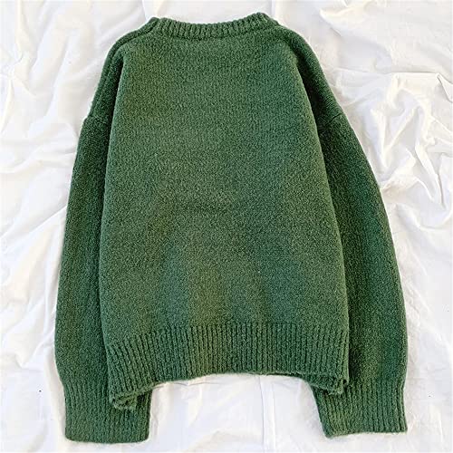 Women's Long Sleeve Crew Neck Loose Mohair Sweater Fuzzy Cozy Oversized Knitted Pullover2