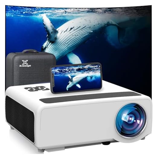 WiFi Bluetooth Native 1080P Projector Includes 120" Projector Screen & Box,9000Lux HD Projector 4K with 450" Display,Outdoor Projector for Support 4K Dolby & Zoom,Compatible with Phone,PC,TV Box,PS4