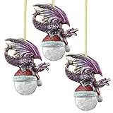 North Pole Dragon Holiday Ornament: Set of Three
