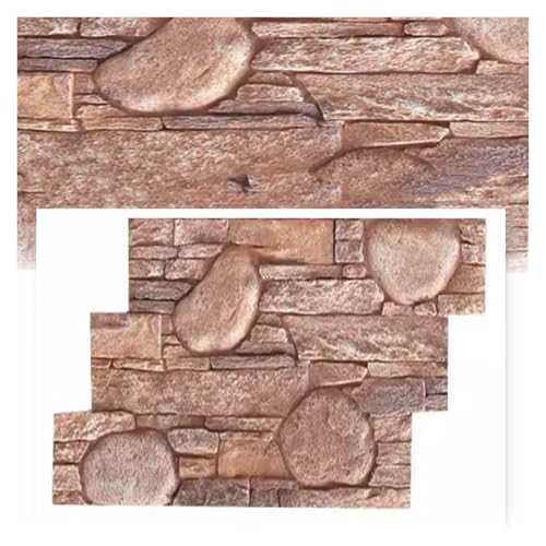 Paneles de Pared de Piedra Artificial 3D, Panel de PU Acanalado con absorción acústica, Paneles de Revestimiento de Piedra Artificial para decoración de Paredes Exteriores, para Sala de Esta