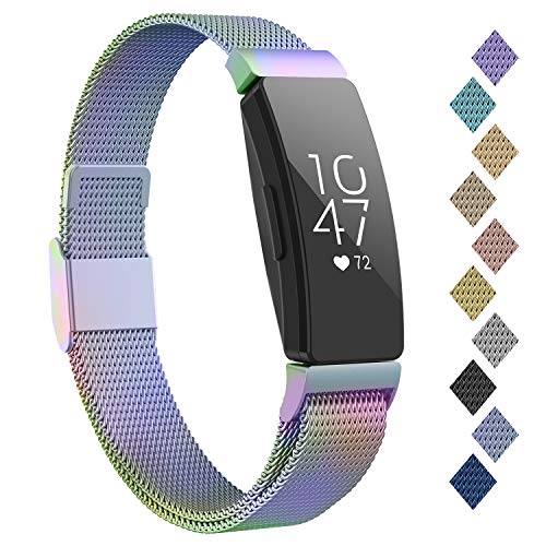 POY Compatible with Fitbit Inspire Hr Bands, Stainless Steel Replacement for Fitbit Inspire