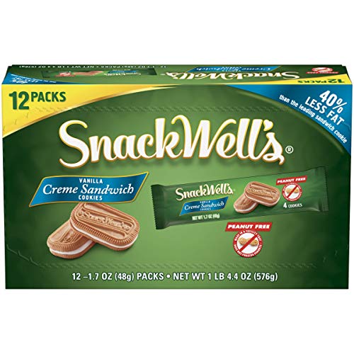SnackWell's Cookies, Vanilla Creme Sandwich, 1.07 Ounce (Pack of 12)
