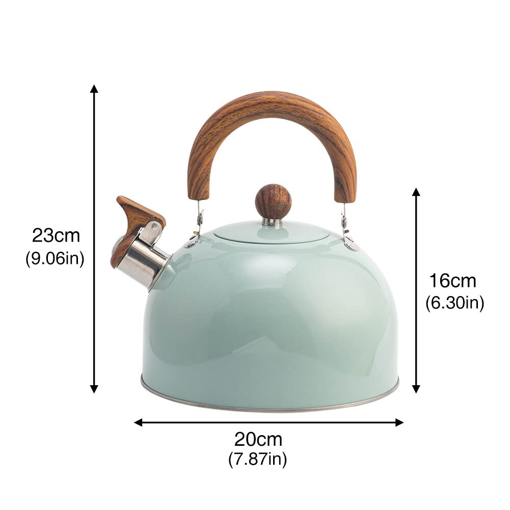 Bollitore Vintage Legno Bollitore A Fischio Classico Bollitore Fischietto In Acciaio Inox 3L - Per Gas E Induzione, Design Vintage Bollitore 3l Induzione Gas Teiera Bianca Distribuzione Calore Uniforme