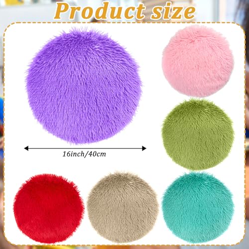 6 Pack Kids Crazy Carpet Circle Seats 16 Inch Round Floor Mat Kids Floor Cushions Soft Colorful Educational Classroom Rug for School Home Group Activity Learning Marker Playing Areas