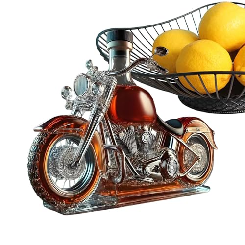 Garrafas para vino | Botella decantadora con diseño de motocicleta para bebidas espirituosas – Botella para hombres, padres, amantes de las motos, hogar, cocina, whisky, vodka, licores
