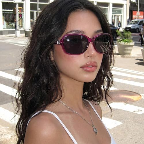 Image of SIPHEW Polarized Sunglasses for Women | Vintage Square Sunglasses w UV400 Protection | Womens Wraparound Shade