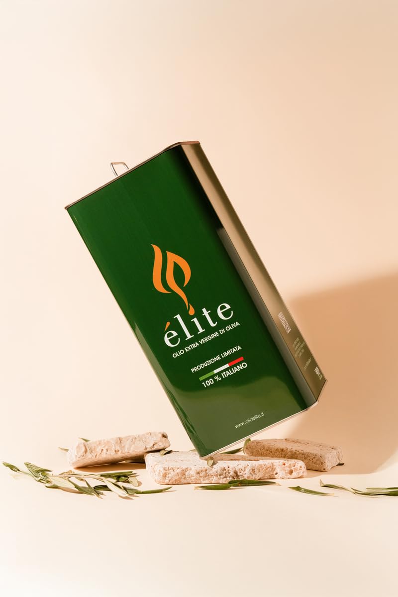 Aceite élite - Aceite de Oliva Virgen Extra Ecológico Ottobratica 5L en lata, AOVE italiano de extracción en frío, afrutado medio filtrado premium para cocina gourmet
