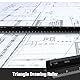 OUDQFCJ Dreikantmaßstab Aluminium-Lineal Architektur-Lineal Metrisch für Architekten Studenten Zeichner und Ingenieure 30cm Schwarz