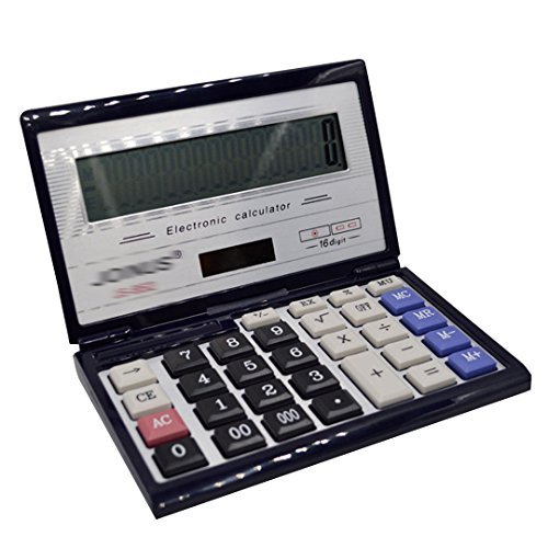 LA HAUTE Large Desktop Calculator Solar or Battery Powered Flip Calculator with 12-digit Display for Home Office Business School Math Exams