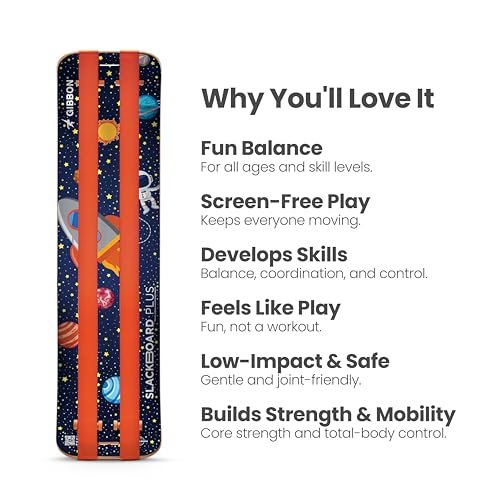 Image of GIBBON SlackBoard, Balance Board Kids & Adults, Slackline Balance Trainer | 1 & 2 Line Options, Slack Board, Core Workout Equipment, Home Gym Training, Standing Desk Exercise, Yoga, Agility, Pilates