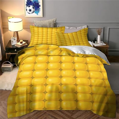 Parure de lit maïs 3D housse 140x200cm aliments nature