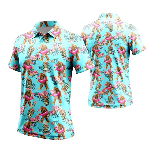 Mens 80s Golf Shirt Dry Fit Performance Short Sleeve Print Shirts Funny 90s Golf Shirts for Men2