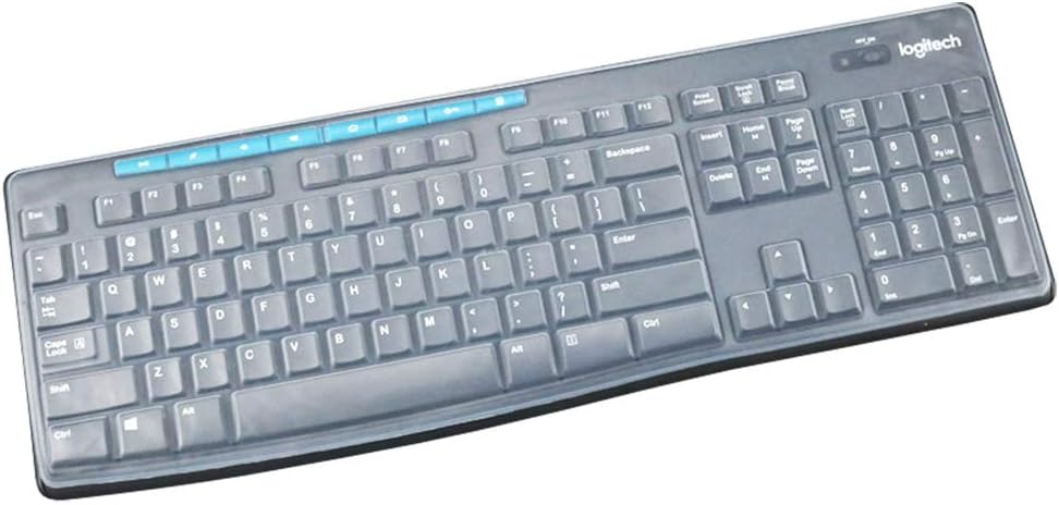 Ultra Thin Desktop PC Silicone Clear Keyboard Cover Skin Protector for Logitech MK270 Wireless Keyboard & Logitech K200 K260 K270 MK200 MK260 Keyboard (Not for other desktop keyboards)