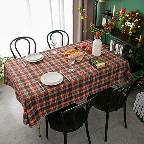 Nappe de Noël lavable en coton épais pour table rectangulaire - 4