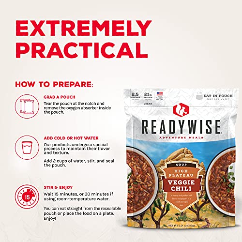 Readywise Outdoor Veggie Chili Soup, Freeze-Dried Backpacking And Camping Meals, Tasty Meals And Snacks For Hiking, Backpacking, Or Emergency Preparedness, Pack Of 1 #TOP2