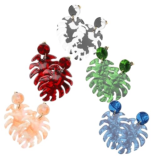 5 Pares Pendientes De Aro De Pétalos Semental Aretes De Aro Women Turquesa Múltiple Grandes Pendientes De Aro Para Mujer Colgantes Para Mujer Bisutería Para Mujer Ácido Acético VALICLUD
