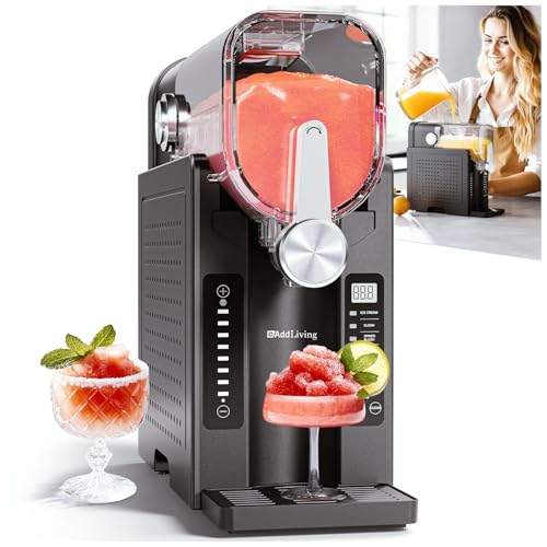 AddLiving SLUSH Maschine für Zuhause | Slushy Maker & Eismaschine mit 6 Programmen | 2,6 L Slush Eis Maschine für Cocktails, Slush-Eis, Softeis, Frappe, Milchshakes | Selbstreinigend | Schwarz/Silber