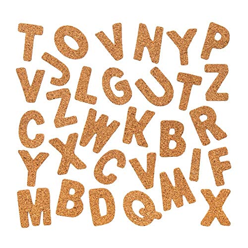 Baker Ross FE544 Letras de Corcho - Paquete de 156, decoraciones artesanales ideales para proyectos de arte en el hogar, la escuela y el grupo