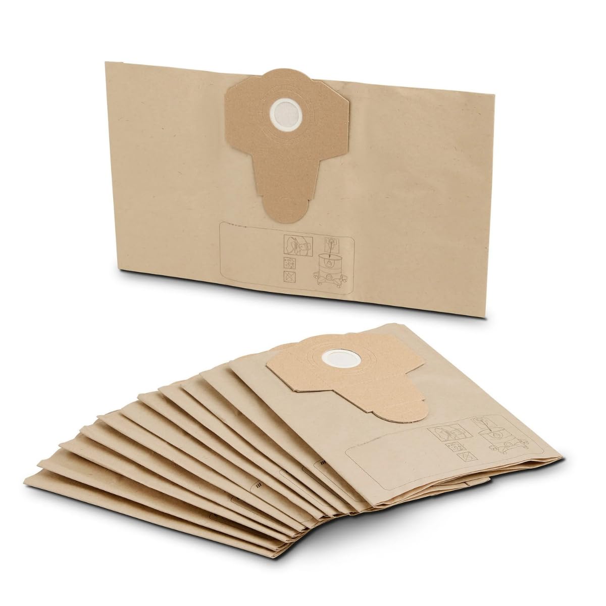 12 Vacuum Cleaner Bags for Parkside PNTS 1250 1300 A1 B2 C3 D3 PWD 12 A1 PAS 500 D3 | 2-Layer Fine Dust Filter | 20L Wet & Dry Replacement Bags