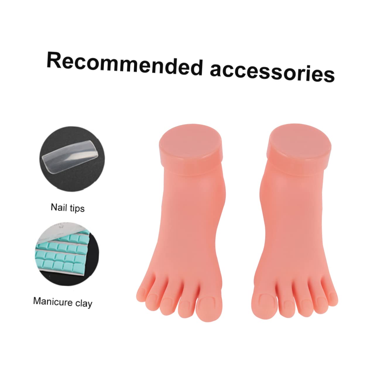 FRCOLOR Alta Elasticità 2 Pezzi per in Gel di Pratica Manicure Leggero Beige per Esercitazione Nail Art Donna e Ragazza