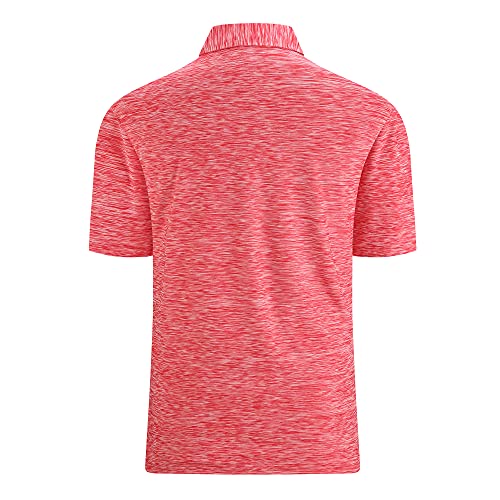 Alex Vando Mens Golf Shirt Moisture Wicking Quick-Dry Short Sleeve Casual Polo Shirts For Men,Red,L #TOP1