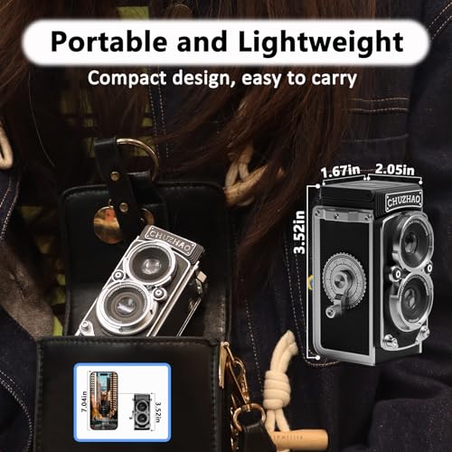 Image of CHUZHAO Vintage Mini Digital Camera, Retro-Style Point and Shoot, 1080P Video & Photo Autofocus, Portable Compact Pocket Camera with 16GB Card for Beginners Teens Adults Black