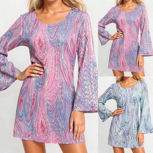 Tenue disco avec paillettes et robe courte années 70