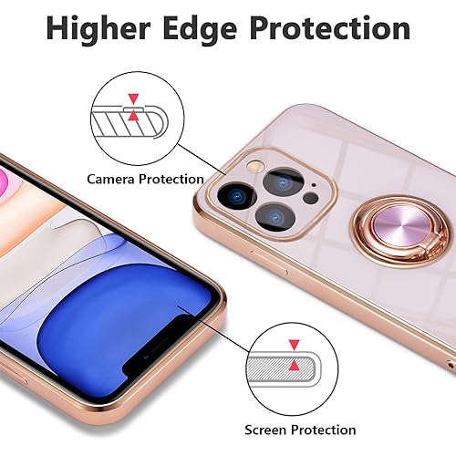 EYZUTAK Electroplated Magnetic Ring Holder Case for iPhone 15 Pro Max - Image 3