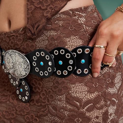 Punk Style Decorative Skirt Waist Belt Retro Rivet Wide Belt Versatile Hot Girl Wasteland Style with Pants Belt Trend4