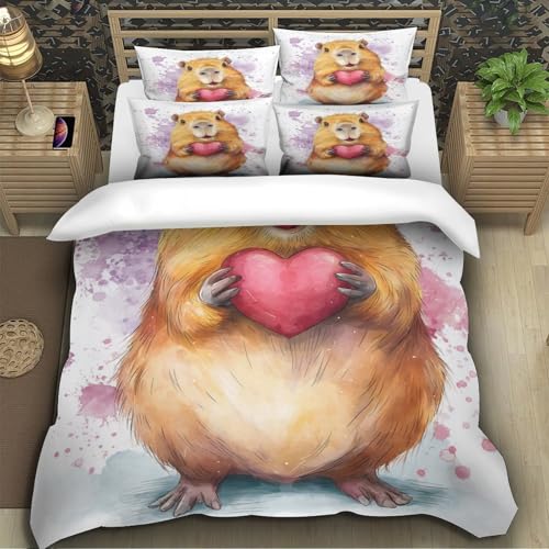 Parure de lit capybara ultra douce pour une chambre de couple cocooning - 5