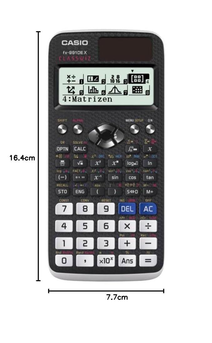 Casio fx-991DE X Classwiz Wissenschaftlicher Taschenrechner Basic Set Schwarz