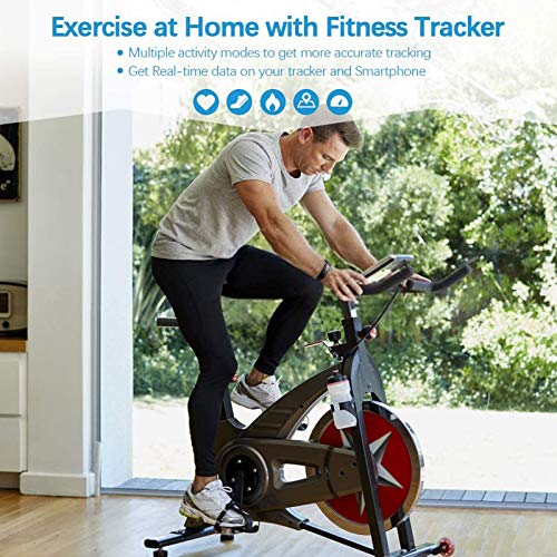 Lintelek Fitness Tracker HR, Activity Tracker with Step Counter, Heart Rate Monitor, Smart Watch with Sleep Monitor, Extra Replacement Band for Men Women Kids (Blue+Black) - Thumbnail 2