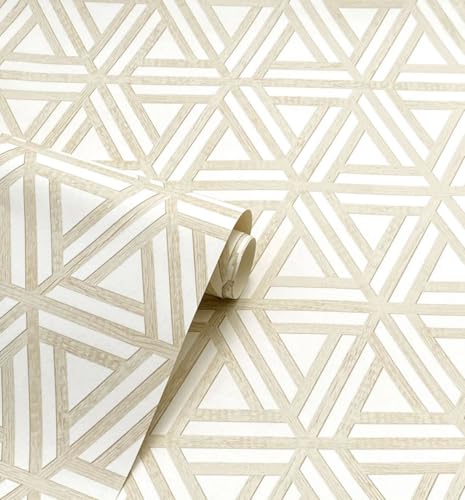 Image of WPE® Arthouse Japandi Wood Natural Geometric Brown Wallpaper – Elegant Feature Wall Design for Living Room, Bedroom, Office