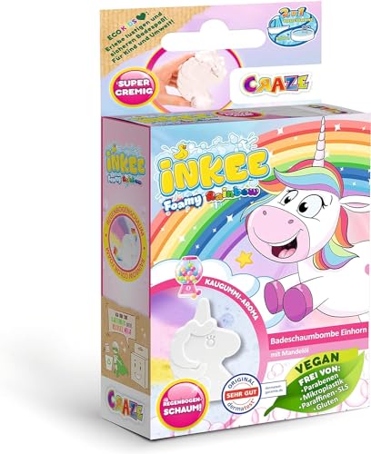 INKEE FOAMY UNICORN | Schaumige Badebombe Kinder in Einhorn Form,...