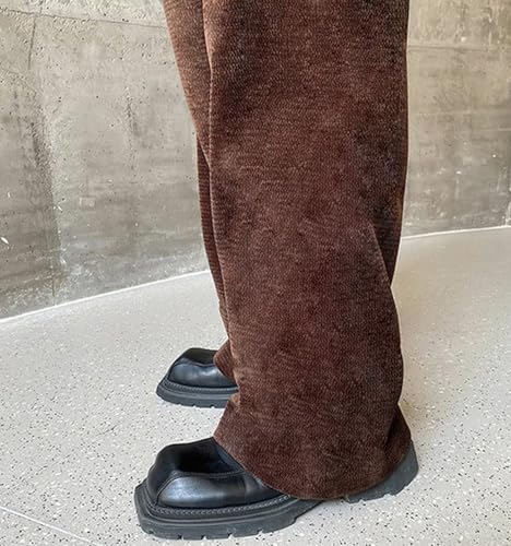 Men's Pants Artifical Suede Leather Western Straight Trousers Faux Cowhide Suede Classic Men Pants 5