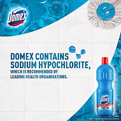 Image of Domex Disinfectant Expert Liquid Toilet Cleaner, With Power Of Sodium Hypochlorite, Removes Tough Stains And Provides Long Lasting Freshness, 1 ltr & Domex Disinfectant Floor Cleaner, 500 ml