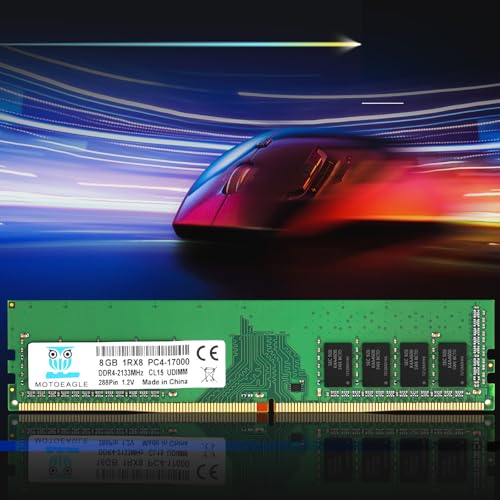 Image of [8GB DDR4 RAM ] 8GB DDR4 2133MHz DIMM PC4-2133P PC4-17000 UDIMM Non-ECC 1Rx8 1.2V CL15 288-Pin Desktop Computer Memory