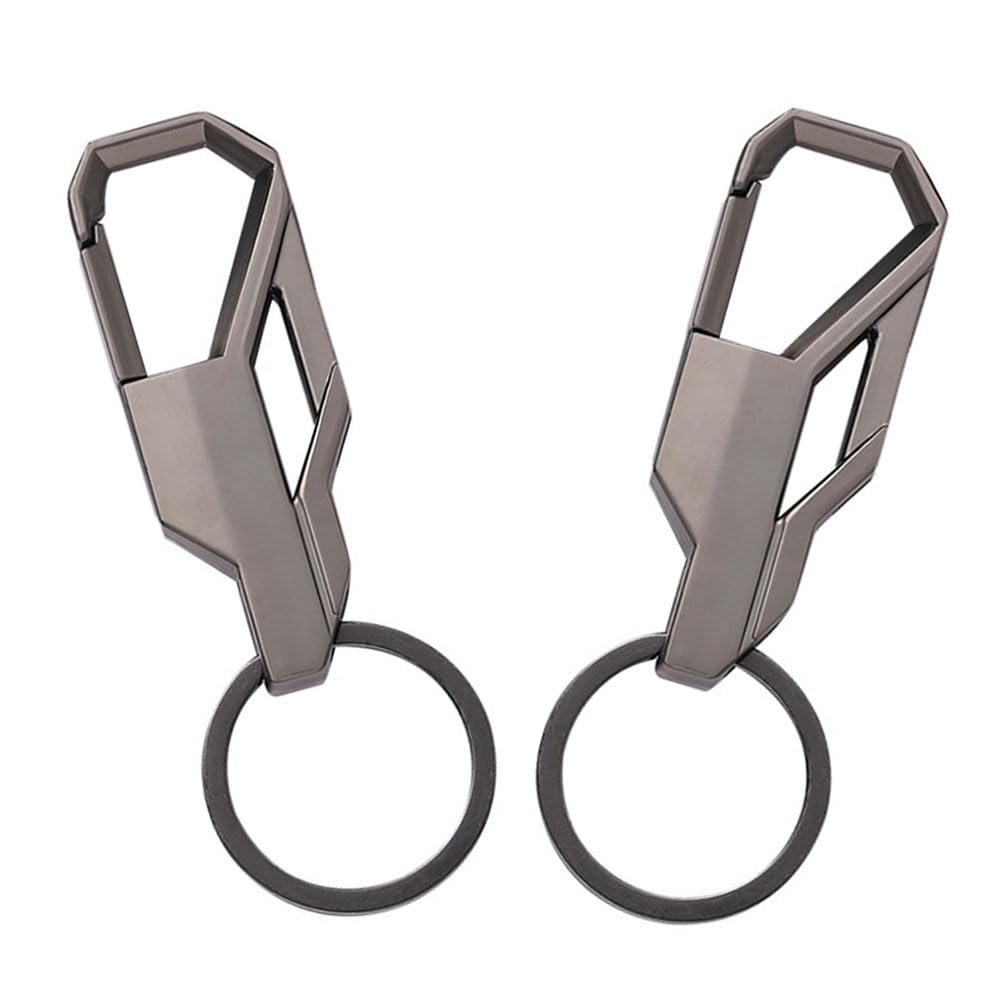 Esforzarse 2 Pcs Silver Keychain with Hook Car Pendant, Keychain Keyring Gift, Car Key Chain Keyring,Creative Car Keychain Zinc Alloy Keychain, Men Business Key Holder Organizer for Home Car Keys