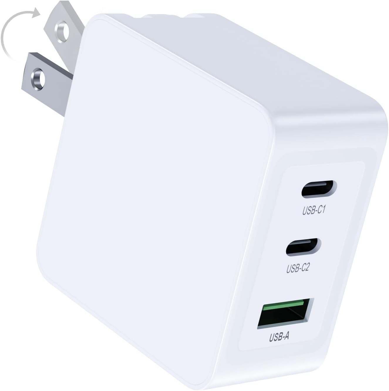 65W USB C GAN PD Charger 3-Ports Portable Adapter Compatible with DJI Flip,Avata 2,NEO,Mavic 3 Series,Air 3S,Air 3,Mini 3 Pro,Mini 4 Pro,Air 2s,Goggles 2,Drone Accessories