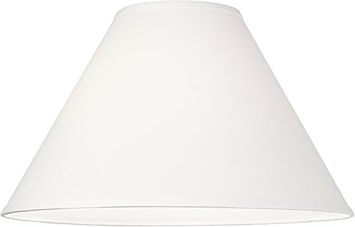 Miniatura 3 de Juego de 2 pantallas de lámpara imperio de lino blanco grande de 6 pulgadas superior x 17 pulgadas inferior x 10 pulgadas de alto araña con arpa de