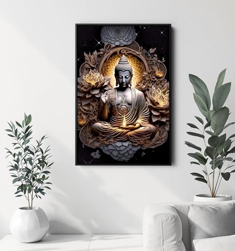 Art mural sur toile Bouddha 80x110cm pour habiller un grand mur vide