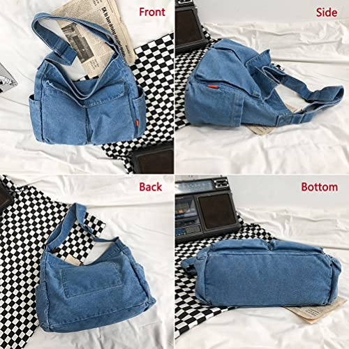 Denim Purses for Women Crossbody Bag Blue Jean Purse Tote Shoulder Bag Hobo Handbags4